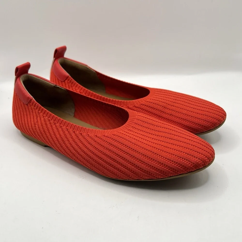 Everlane Day Glove ReKnit Ballet Flat Sz 10 Red  Minimalist Classic Travel